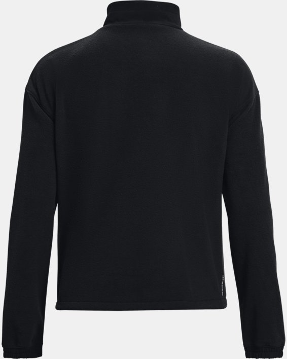 Women's UA RUSH™ Fleece ½ Zip Hoodie, Black, pdpMainDesktop image number 6